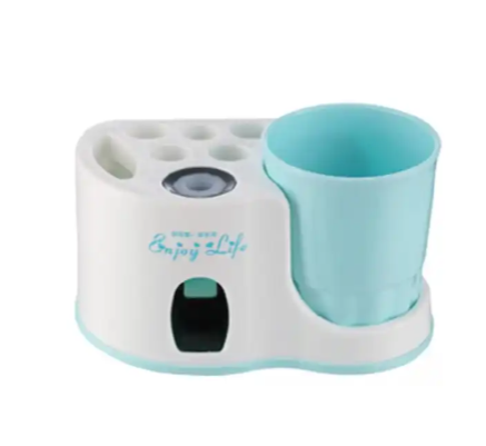 Toothbrush holder with toothpaste dispenser Wall-Mounted Toothbrush Holder with Toothpaste Dispenser &  Cup(s) Assorted - Bathroom Organizer Set