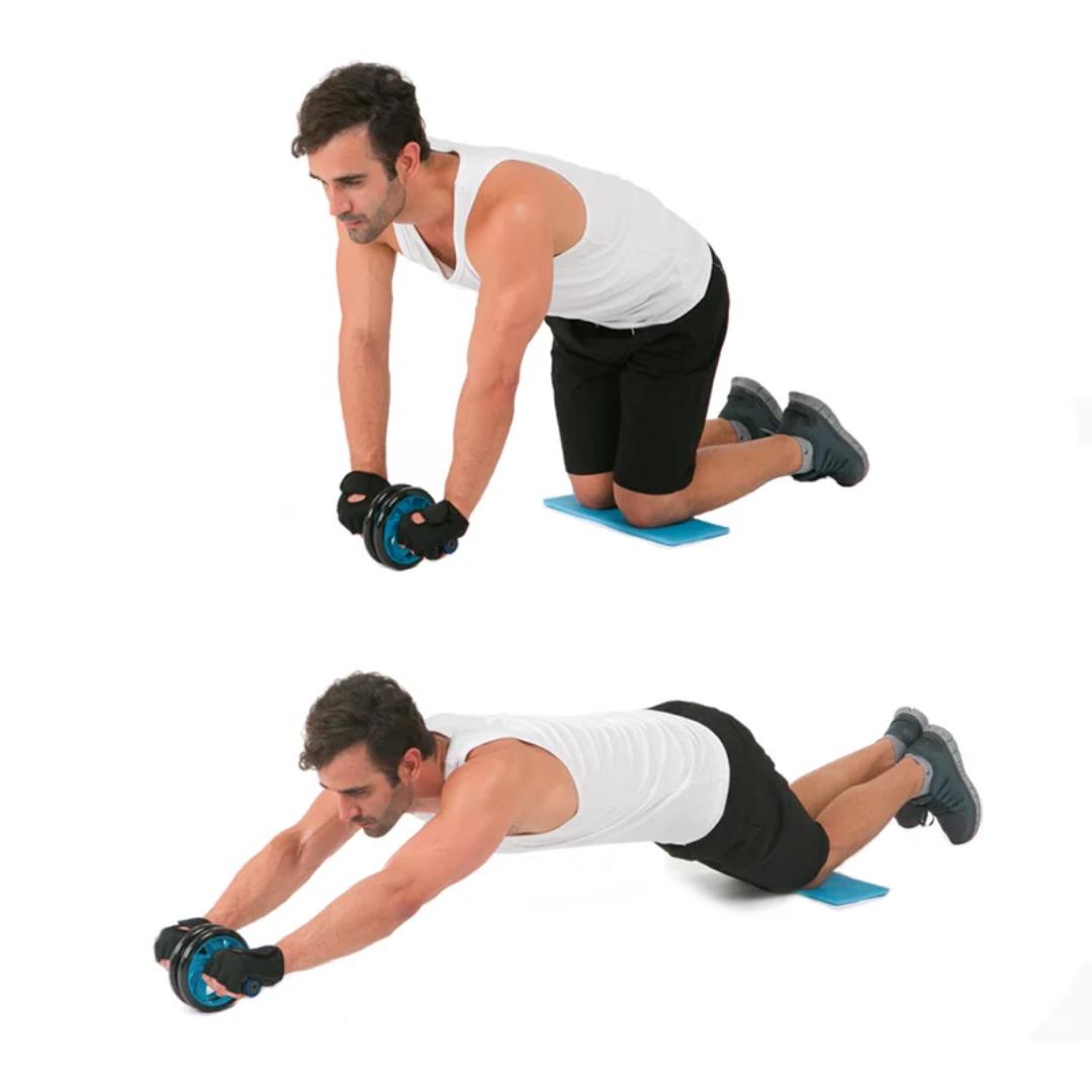 Workout Fitness Bodybuilding Abdominal Exercise Muscle Training Ab Wheel With Mat Exercise Roller Ab Guide Roller Wheel