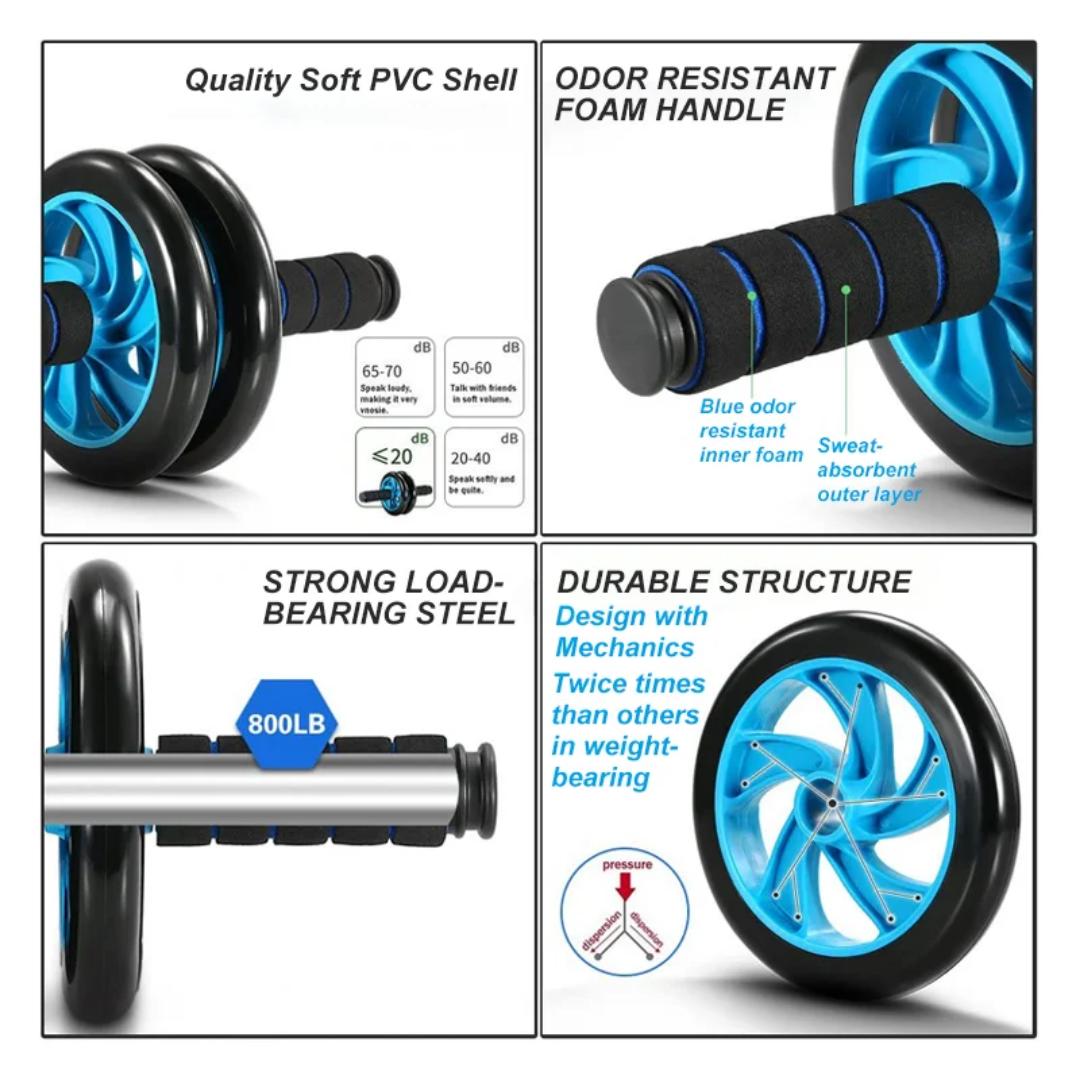 Workout Fitness Bodybuilding Abdominal Exercise Muscle Training Ab Wheel With Mat Exercise Roller Ab Guide Roller Wheel