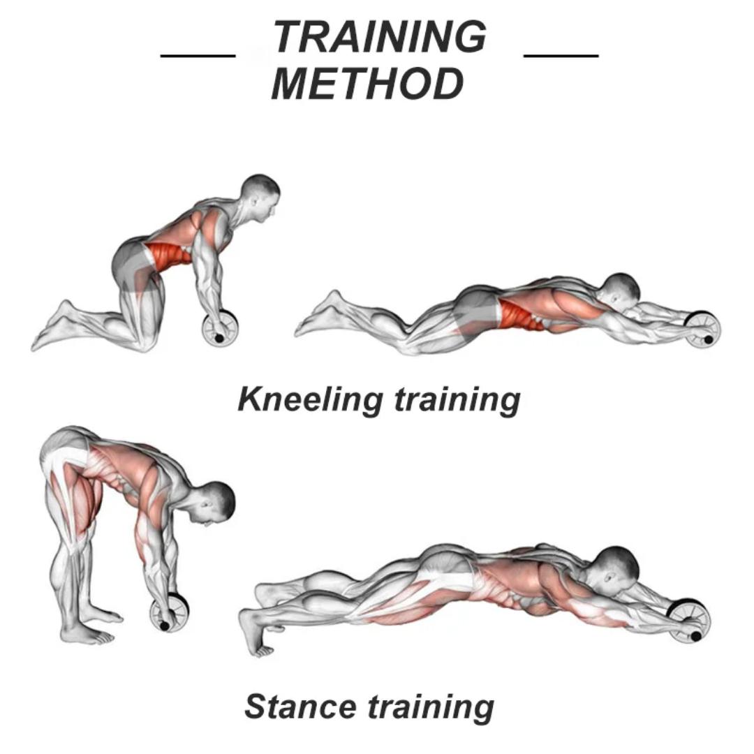 Workout Fitness Bodybuilding Abdominal Exercise Muscle Training Ab Wheel With Mat Exercise Roller Ab Guide Roller Wheel