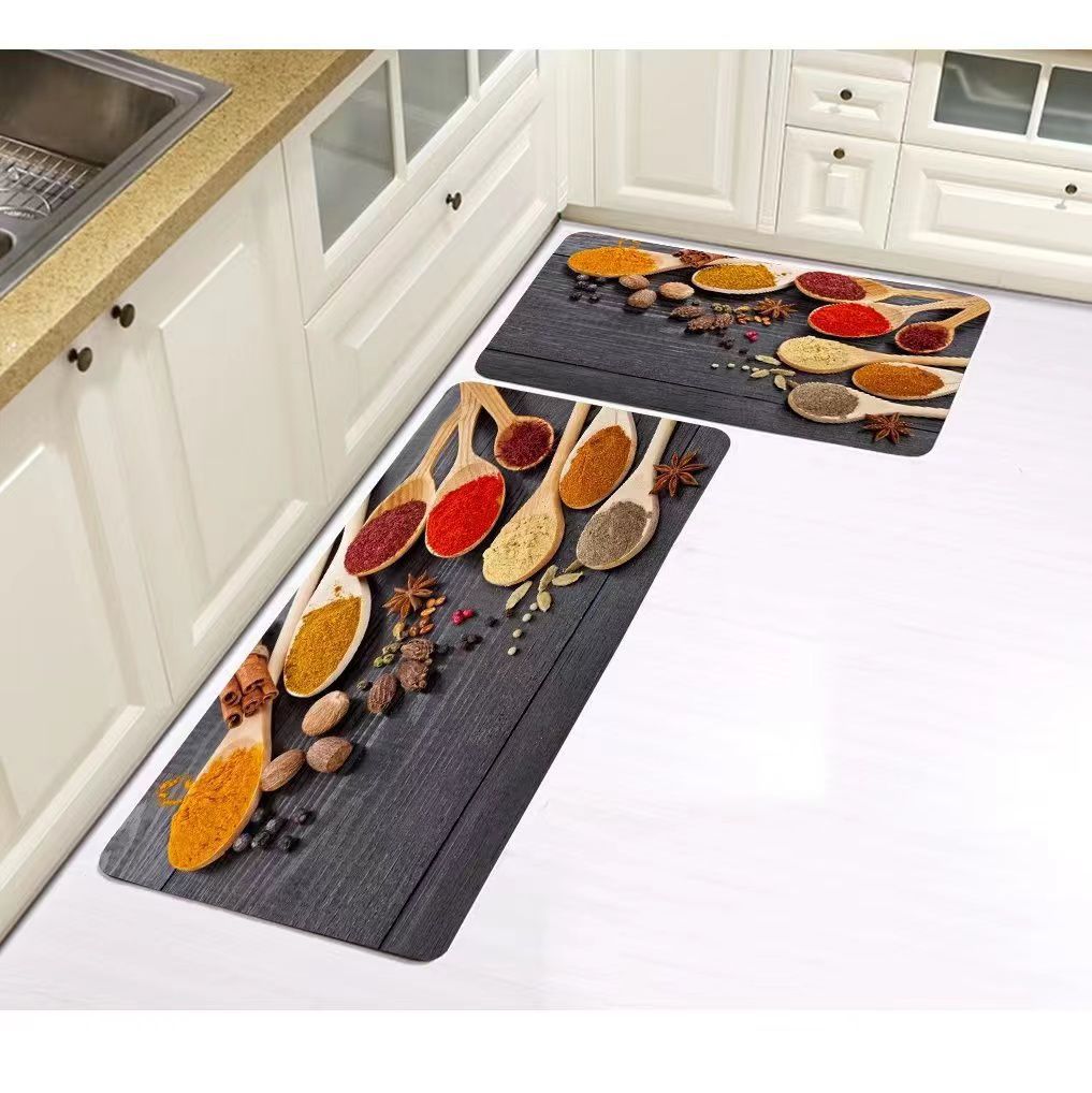 2 pcs Kitchen Rubber Mat Cushioned Anti Fatigue Kitchen Floor Mat, Waterproof Non Slip Kitchen Rugs, Comfort Standing Kitchen Mats for Floor, Office, Sink.