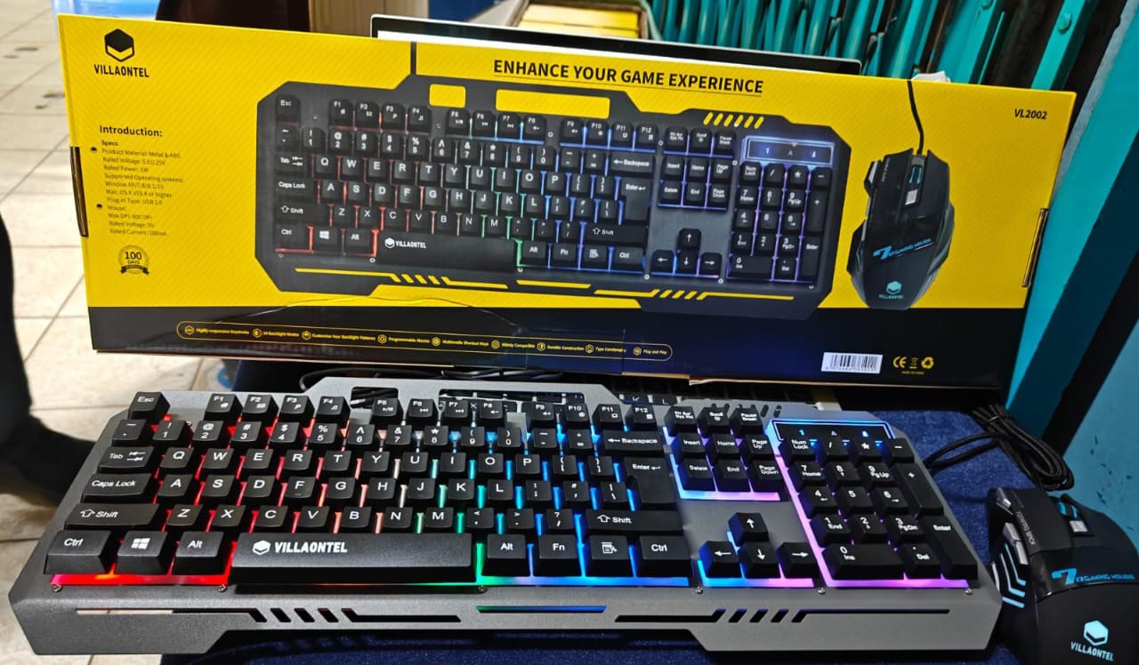 ORIGINAL WIRED GAMING KEYBOARD & MOUSE COMBOS BACKLIT GAMING KEYBOARD AND MOUSE RUBBER RUSSIAN WIRED KEYBOARD SUITABLE FOR GAMERS.