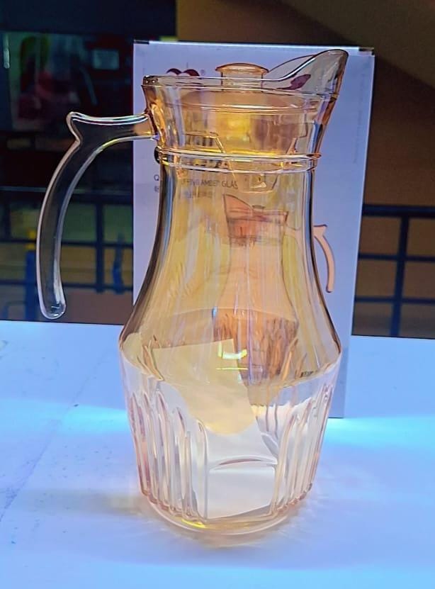 OFFERS🤩🤩✨CLASSIC DELI GLASSWARE WATER SETS 6 PC HIGHBALL GLASSES 310 ML AND 1.8 LTRS GOLD JUG.