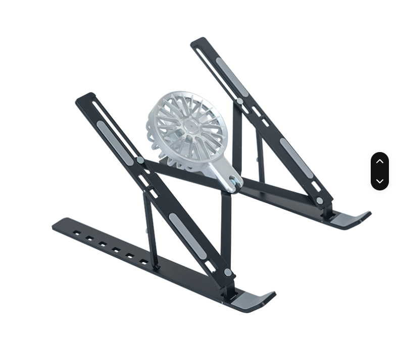 Portable Foldable Aluminium Alloy Desktop Laptop 7-levels Stand Tablet Stand with Cooling Fan