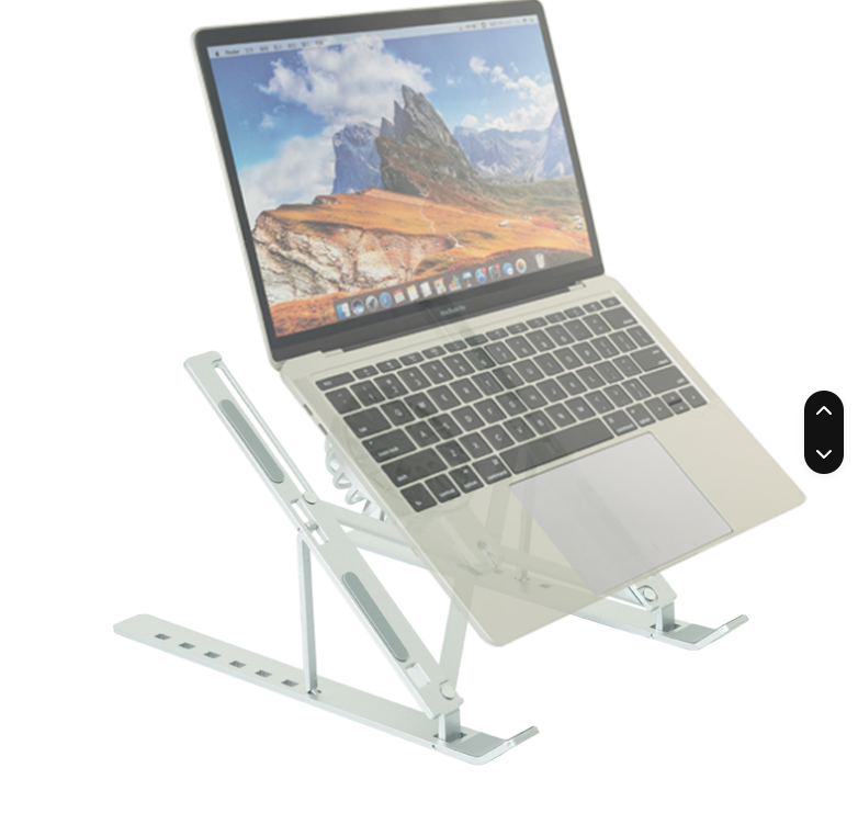 Portable Foldable Aluminium Alloy Desktop Laptop 7-levels Stand Tablet Stand with Cooling Fan