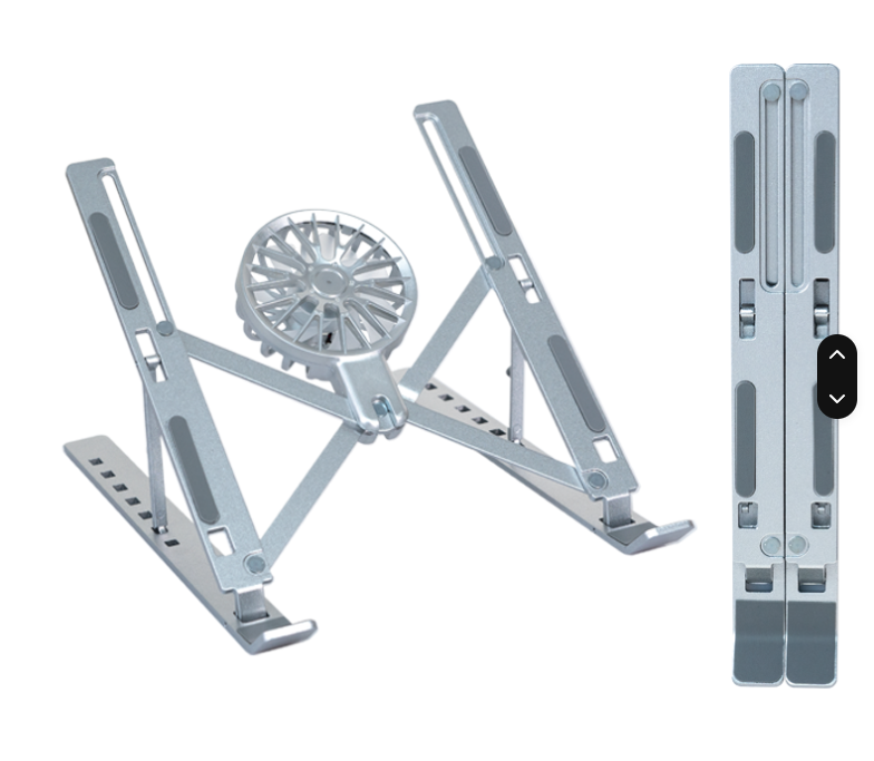 Portable Foldable Aluminium Alloy Desktop Laptop 7-levels Stand Tablet Stand with Cooling Fan