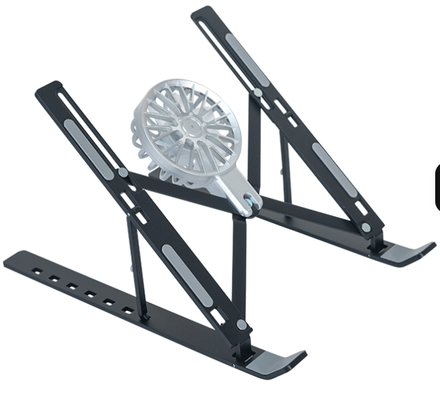 Portable Foldable Aluminium Alloy Desktop Laptop 7-levels Stand Tablet Stand with Cooling Fan
