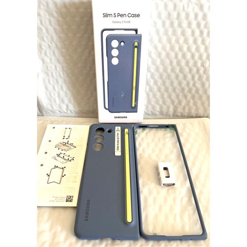 Galaxy Z Fold 5 Official S Pen Case/cover - Protective with Built-in S Pen Holder Slot- blue