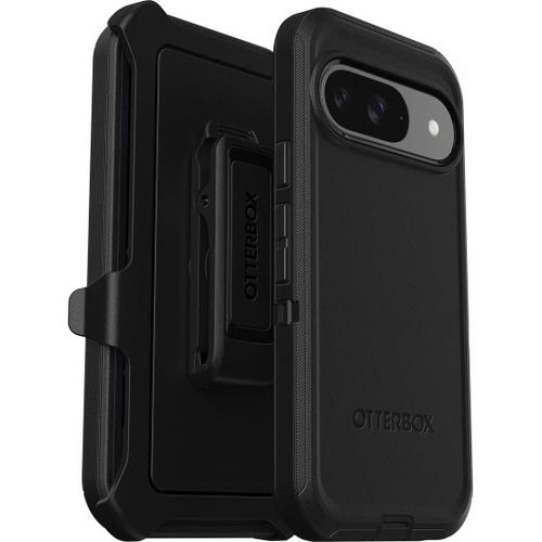 Google Pixel 9 OtterBox Defender Series Case/cover - Black, Rugged & Durable, with Port Protection, Includes Holster Clip Kickstand