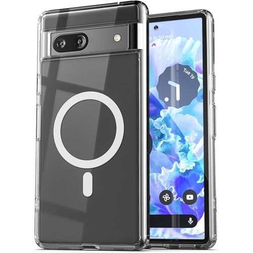 Google Pixel 7 Crystal Clear Magsafe Anti-Yellowing Shockproof Hard PC Back Cover/case