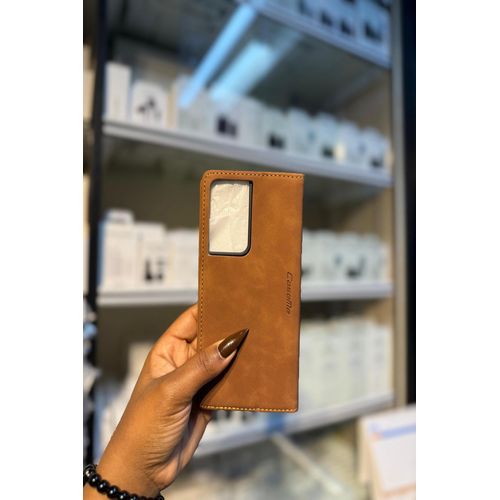 Caseme Wallet Flip Case for Samsung Galaxy S21 Ultra, Matte Texture Retro PU Leather