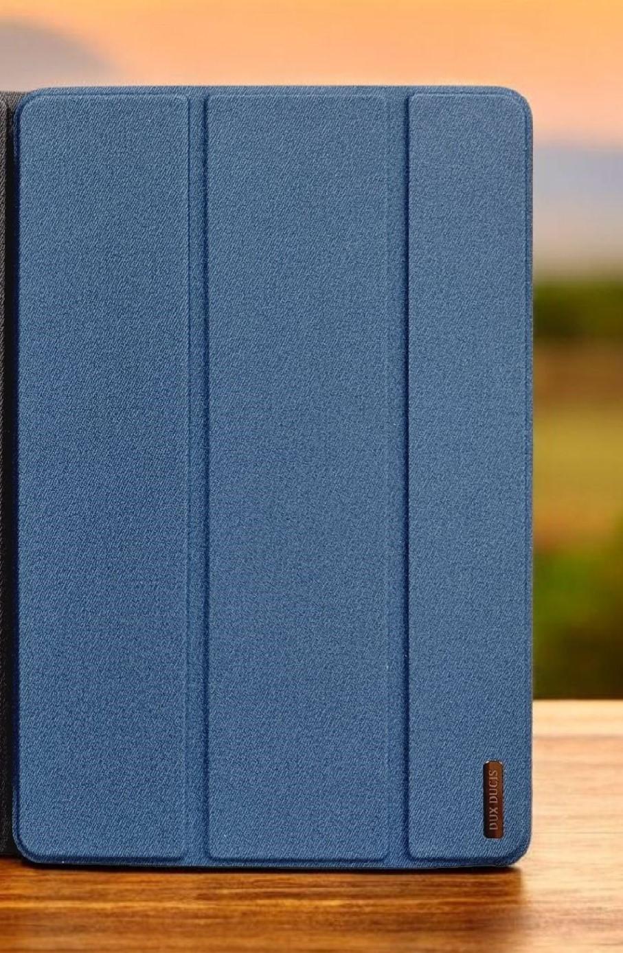 Dux Dusic Domo Series Case for Samsung Galaxy Tab A9 Leather Tri-Fold Flip Cover With Stand Function & Full Protection – Blue