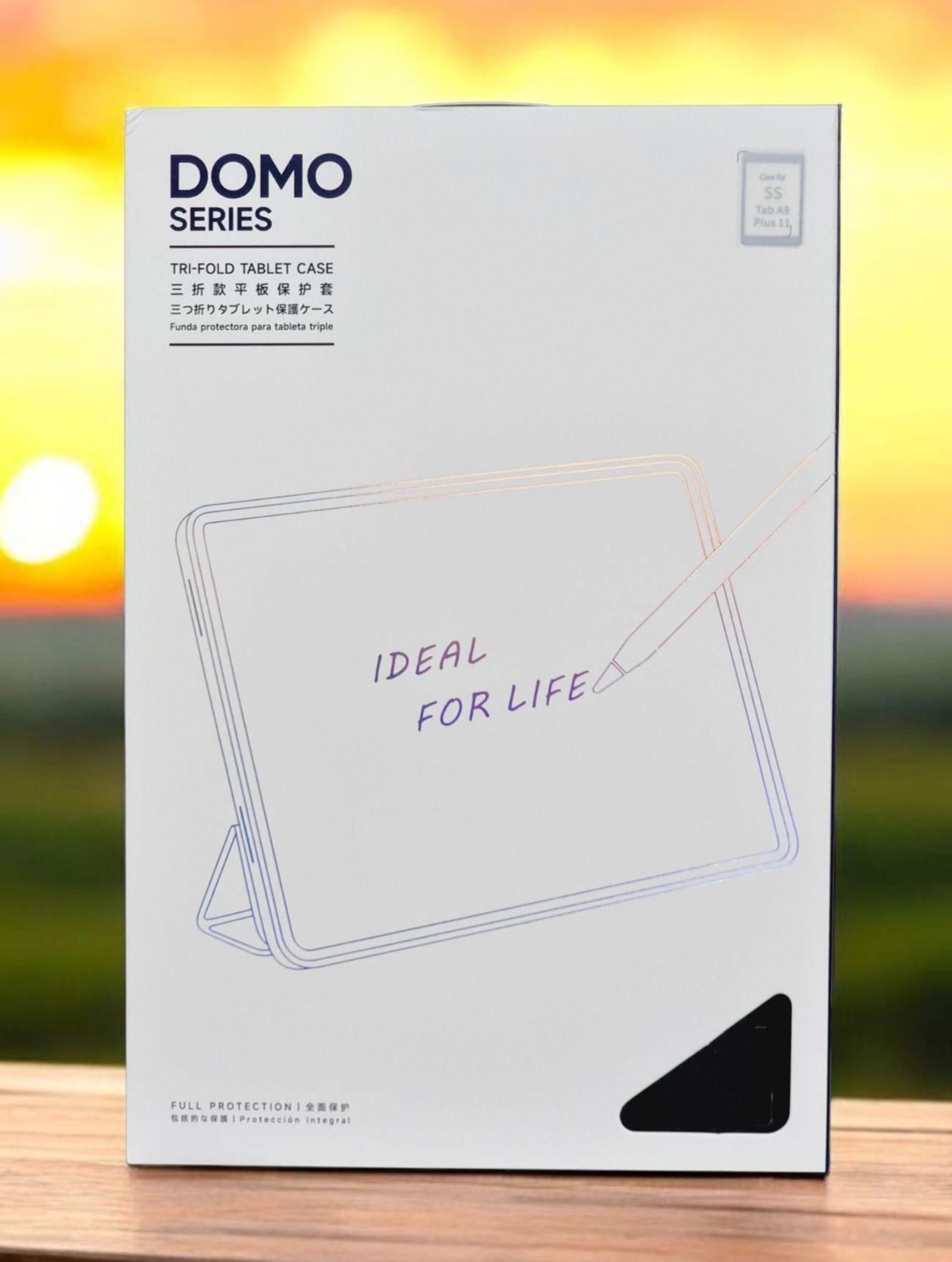 Dux Dusic Domo Series Case for Samsung Galaxy Tab A9 Leather Tri-Fold Flip Cover With Stand Function & Full Protection – Blue