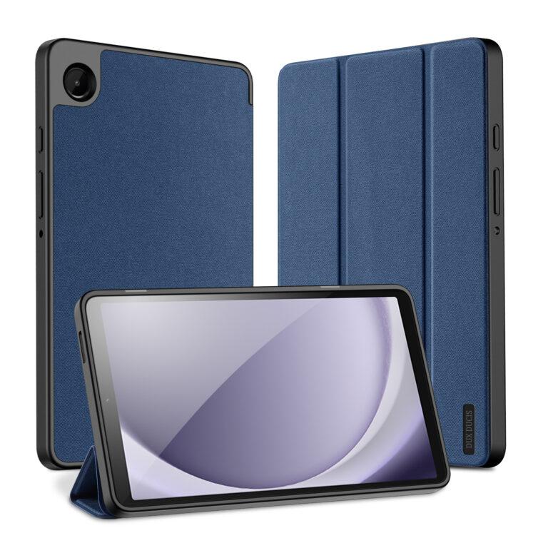Dux Dusic Domo Series Case for Samsung Galaxy Tab A9 Leather Tri-Fold Flip Cover With Stand Function & Full Protection – Blue