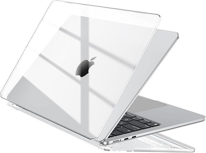 MacBook Air 15 inch Case 2026 2025 2024 2023 M4 M3 M2 Model A3241 A3114 A2941, Transparent Plastic Hard Shell Cover, Smooth Shiny Surface, Crystal Clear