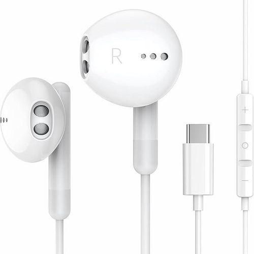 Apple iPhone 17 Type C Earphones In-Ear Wired Headphone Mic & Volume Control Earbuds
