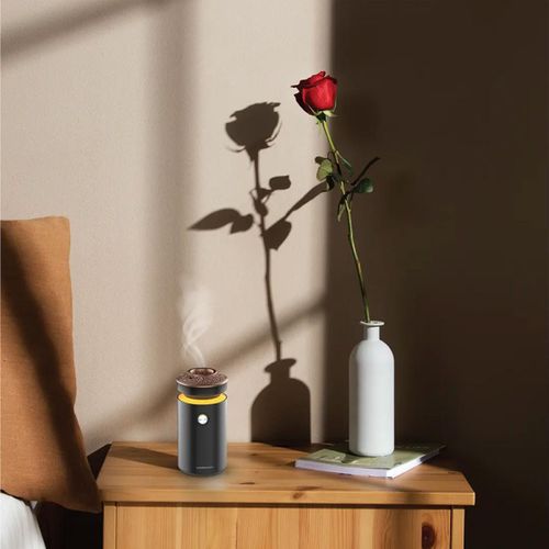 POWEROLOGY oudan Luxury Electric Bakhoor Burner with powerful hydraulic fan 2025 Portable USB Type-C Rechargeable Mini Incense Diffuser Arabic bakhoor Muslim Incense Holder for Car and Home,D Black