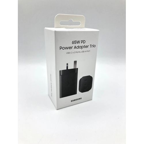 Samsung Galaxy S26+ 65W PD Super fast Power Adapter trio with 2xUSB-C and 1xUSB-A Ports – Black