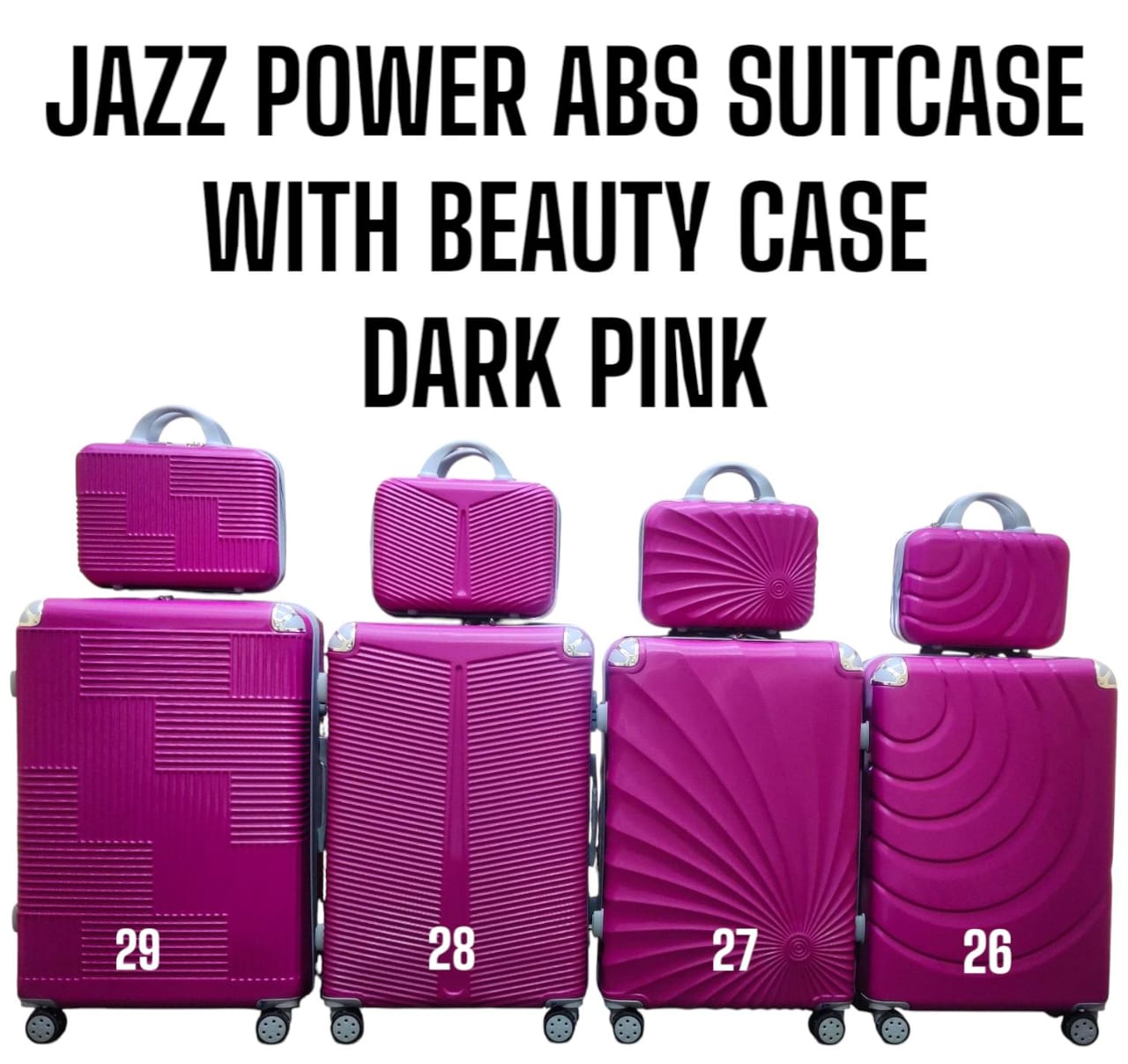 SPECIAL OFFER! SPECIAL OFFER! SPECIAL OFFER! 🎉
💼✨ JAZZ POWER ABS FIBER SUITCASE + FREE BEAUTY CASE! ✨💼

🧳 Travel in style and strength with our durable, lightweight ABS fiber suitcase.
💖 Comes wi