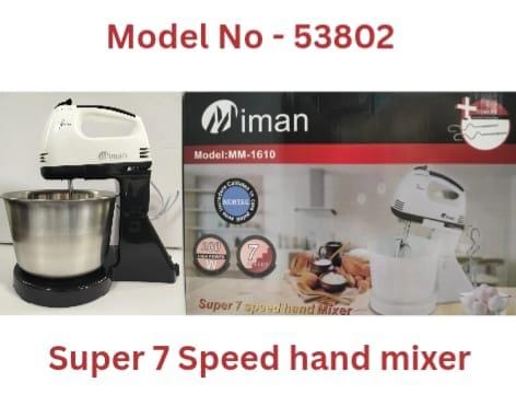 ✨🍰 HAND MIXER WITH BOWL ✨
Perfect for Baking • Whipping • Mixing • Kitchen UseMake your baking faster, easier, and smoother with this powerful Hand Mixer + Mixing Bowl combo. Ideal for cakes, dough