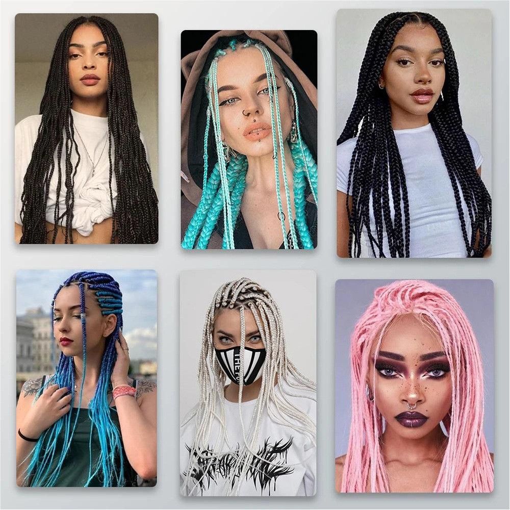 Box Braids Crochet Hair Crochet Box Braids Pre-looped Synthetic Crochet Braids for Black Women Crochet Hair 18 Inch 24 Inch Ombre Prelooped Crochet Box Braids Crochet Hair