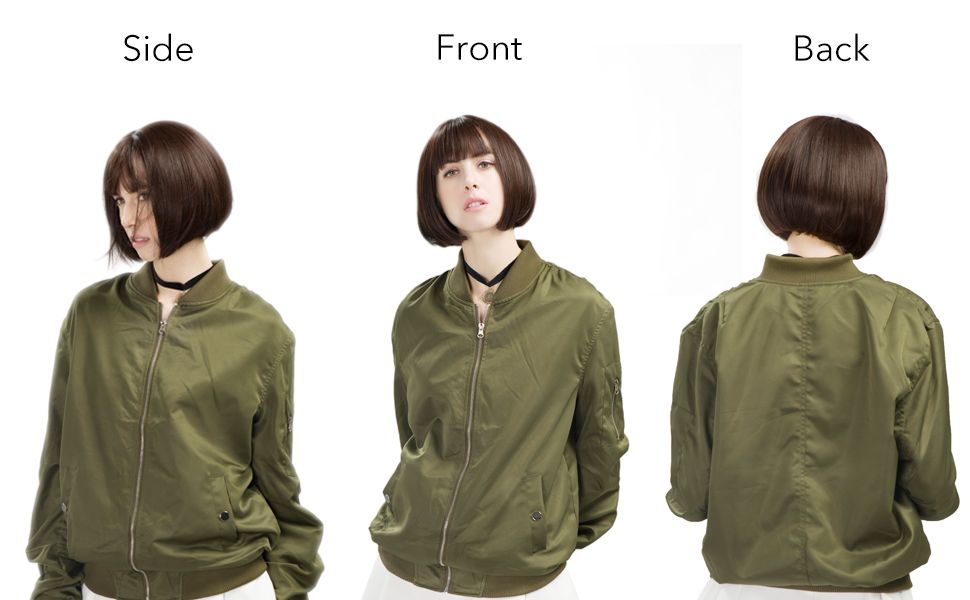Short Bob Wig with bangs Cosplay Synthetic Hair for White Black Women Short Bob Cosplay Flapper Wig-Straight Synthetic Women's Natural Looking Halloween Party Christmas Bangs Costume Wigs