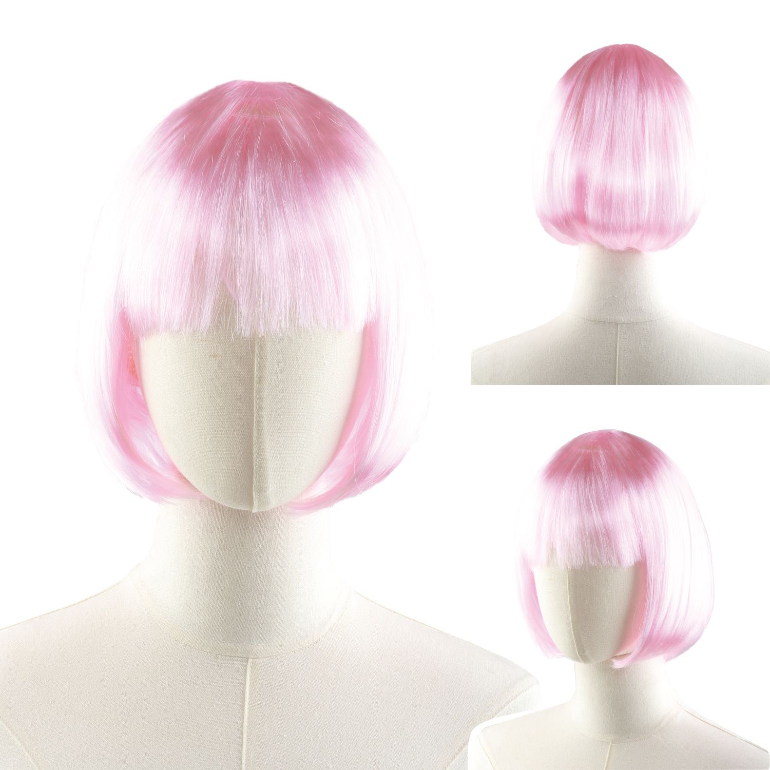 Short Bob Wig with bangs Cosplay Synthetic Hair for White Black Women Short Bob Cosplay Flapper Wig-Straight Synthetic Women's Natural Looking Halloween Party Christmas Bangs Costume Wigs
