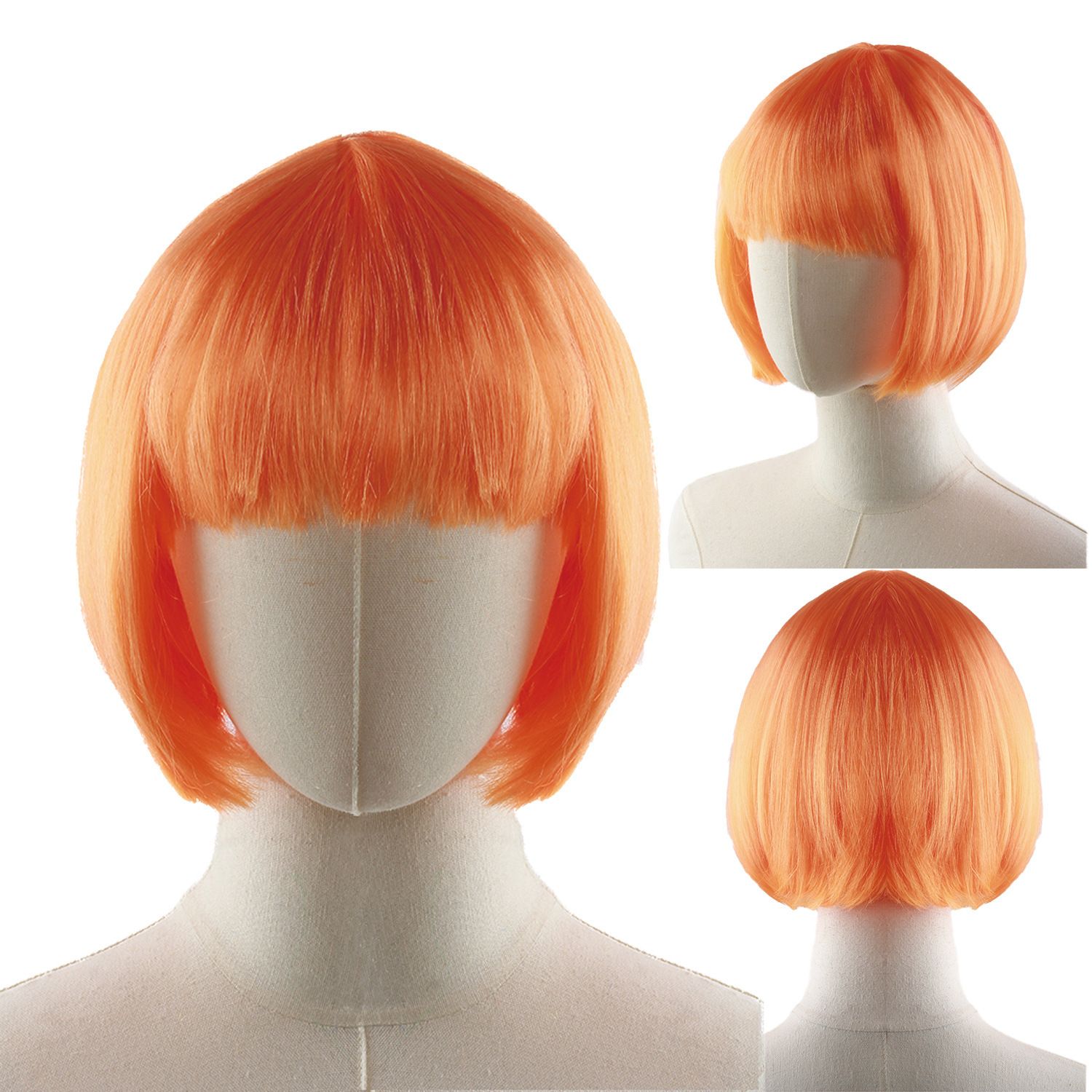 Short Bob Wig with bangs Cosplay Synthetic Hair for White Black Women Short Bob Cosplay Flapper Wig-Straight Synthetic Women's Natural Looking Halloween Party Christmas Bangs Costume Wigs