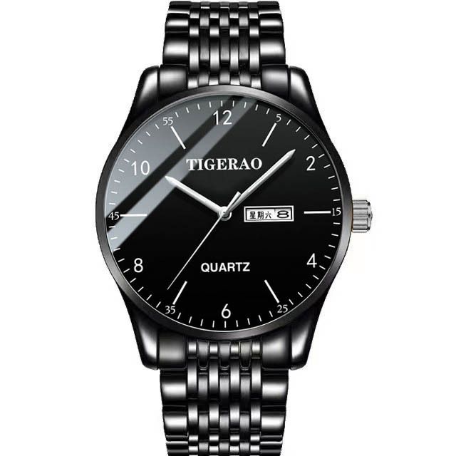 TIGERAO Mens Gold Watches Analog Quartz Business Dress Watch Day Date Waterproof Stainless Steel Lightweight Classic Luxury Luminous Waterproof Casual Male Wrist Watch with Date Classic Luxury Dress