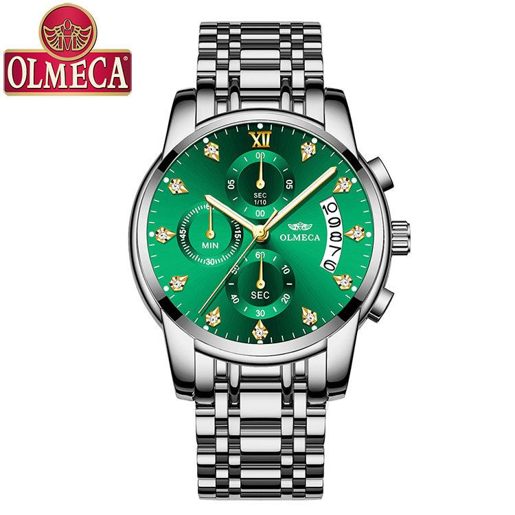 DREAMING Q&P Men's Watches Luxury Fashion Casual Dress Chronograph Waterproof Military Quartz Wristwatches for Men Stainless Steel Band Gold Black