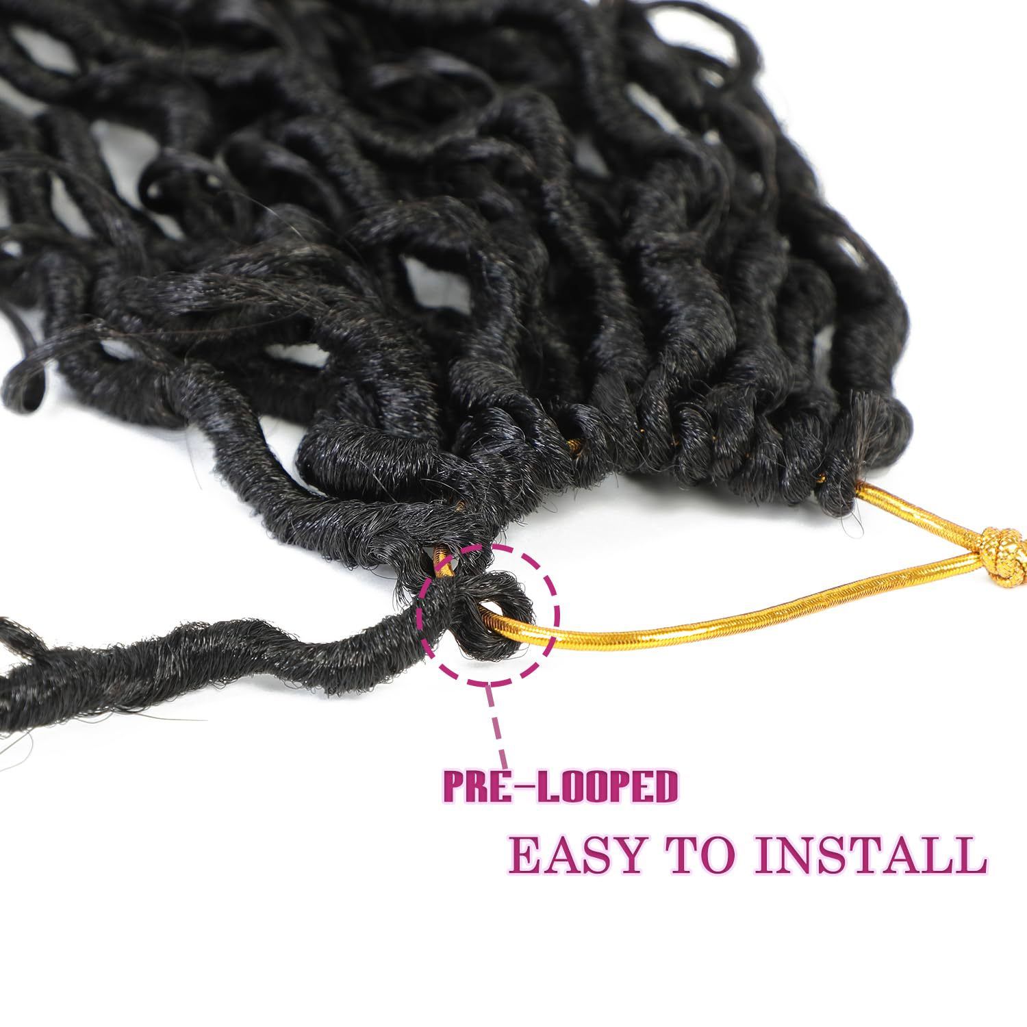 Pre-looped Yanky Twist Crochet Hair Bohemian Passion Twist Spring Mini Twist for Black Women Goddess Locs Crochet Hair Ombre Boho Faux Locs Croceht Braids Hippie Faux Crochet Hair