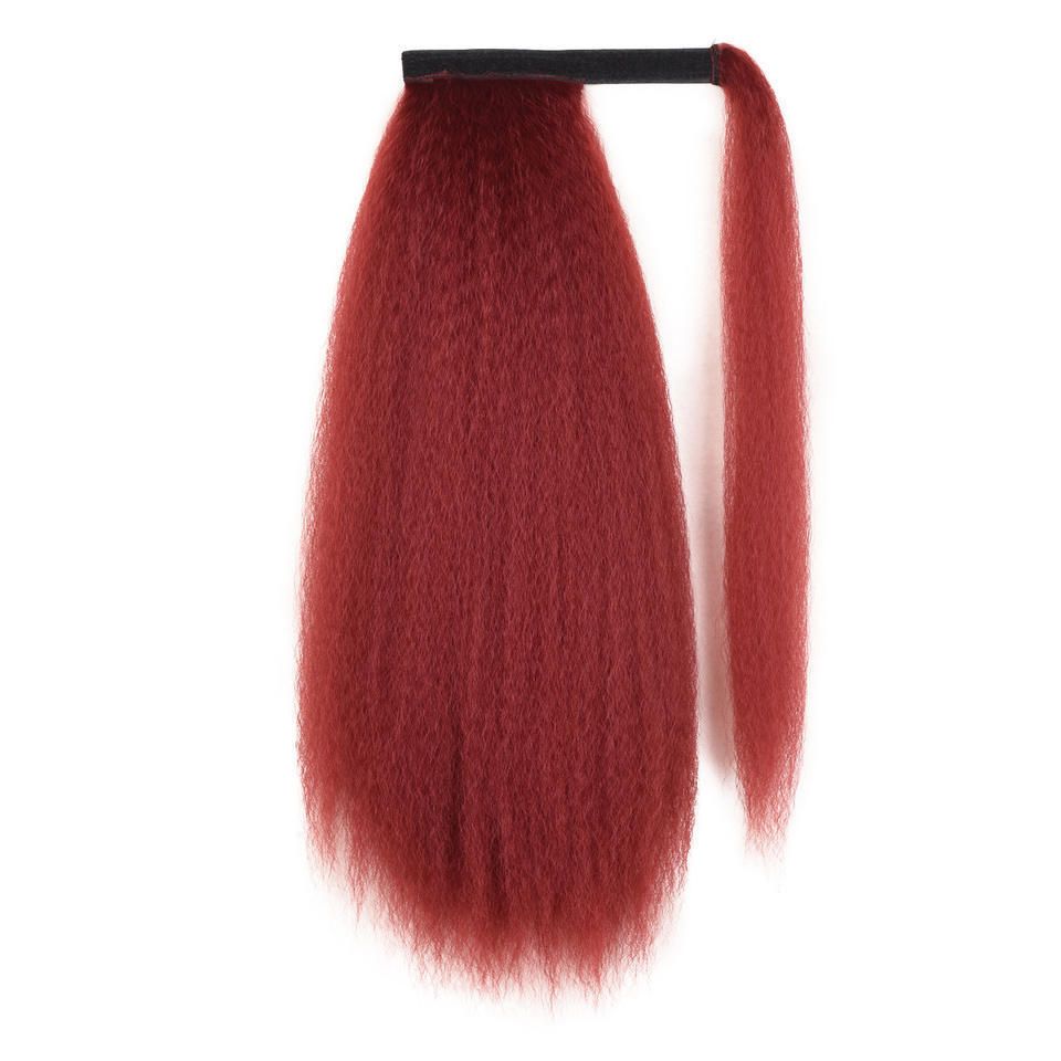 Long Yaki Straight Drawstring Ponytail Synthetic Thick Black Kinky Straight Ponytail Hairpieces Extensions Natural Black Color Clip in Drawstring Yaki Kinky Straight Hairpiece Afro Ponytail Hair