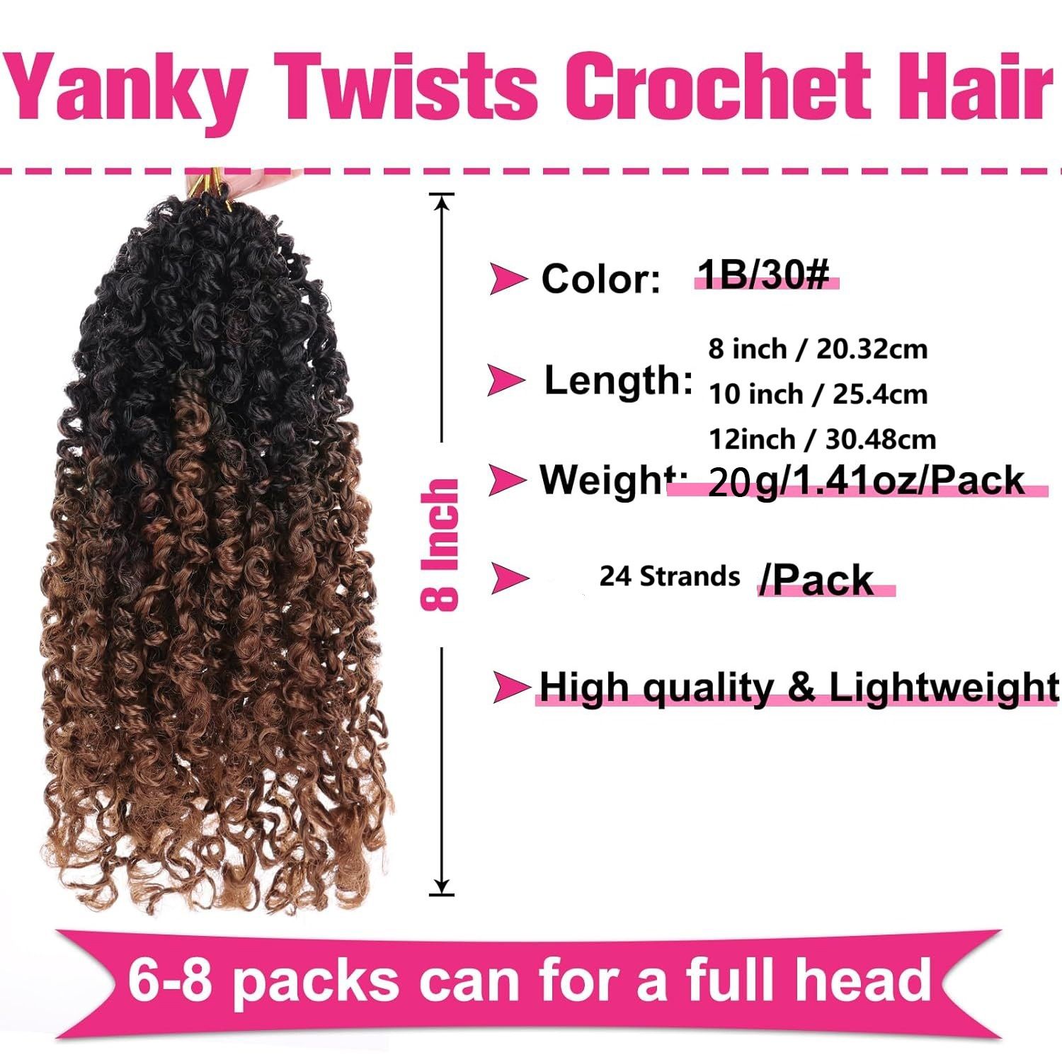 Pre-looped Yanky Twist Crochet Hair Bohemian Passion Twist Spring Mini Twist for Black Women Goddess Locs Crochet Hair Ombre Boho Faux Locs Croceht Braids Hippie Faux Crochet Hair