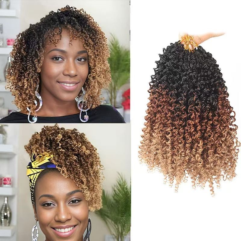 Pre-looped Yanky Twist Crochet Hair Bohemian Passion Twist Spring Mini Twist for Black Women Goddess Locs Crochet Hair Ombre Boho Faux Locs Croceht Braids Hippie Faux Crochet Hair