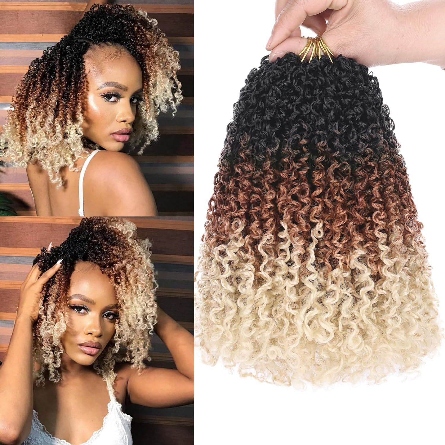 Pre-looped Yanky Twist Crochet Hair Bohemian Passion Twist Spring Mini Twist for Black Women Goddess Locs Crochet Hair Ombre Boho Faux Locs Croceht Braids Hippie Faux Crochet Hair