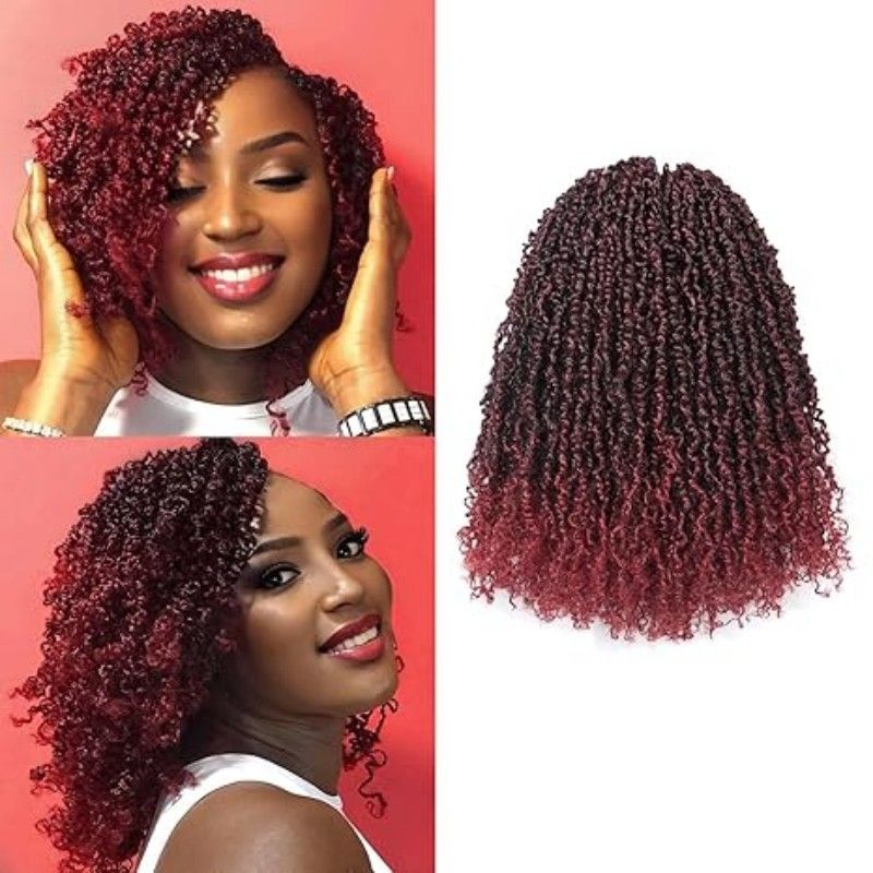 Pre-looped Yanky Twist Crochet Hair Bohemian Passion Twist Spring Mini Twist for Black Women Goddess Locs Crochet Hair Ombre Boho Faux Locs Croceht Braids Hippie Faux Crochet Hair