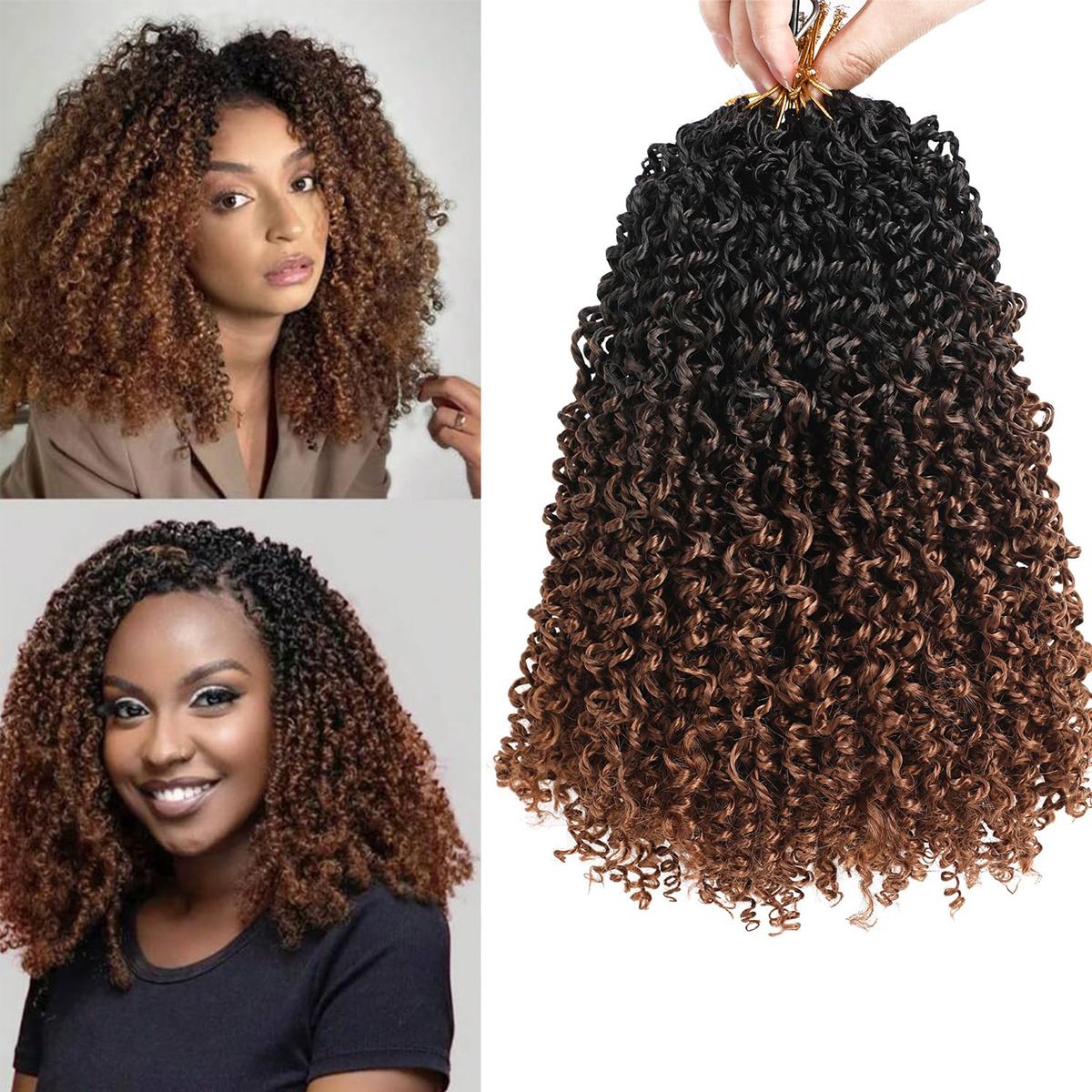 Pre-looped Yanky Twist Crochet Hair Bohemian Passion Twist Spring Mini Twist for Black Women Goddess Locs Crochet Hair Ombre Boho Faux Locs Croceht Braids Hippie Faux Crochet Hair