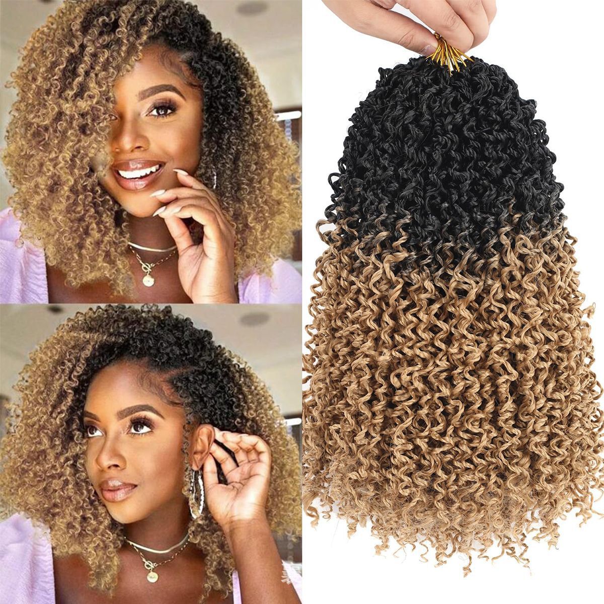 Pre-looped Yanky Twist Crochet Hair Bohemian Passion Twist Spring Mini Twist for Black Women Goddess Locs Crochet Hair Ombre Boho Faux Locs Croceht Braids Hippie Faux Crochet Hair