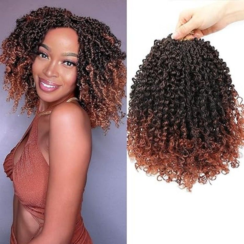 Pre-looped Yanky Twist Crochet Hair Bohemian Passion Twist Spring Mini Twist for Black Women Goddess Locs Crochet Hair Ombre Boho Faux Locs Croceht Braids Hippie Faux Crochet Hair