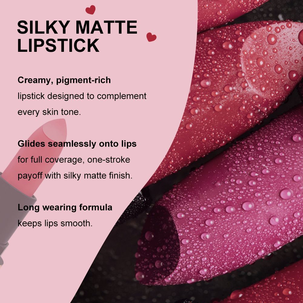 Color Sensational Lipstick, Lip Makeup, Matte Finish, Hydrating Lipstick High-Shine Lipstick Lip Color, 3/6-Piece Lipstick Gift Sets for Women Velvet Lipstick Long Lasting Waterproof High Impact color