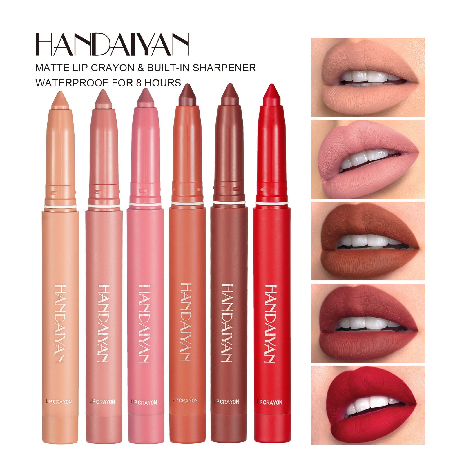 Crayon Matte Longwear Lipstick Pack Set,Moisture Smooth Color Stick Ultimate Lipliner for Makeup Collection - Waterproof Velvet Lipgloss Built-in Sharpener Ultimate Super Stay Ink Lip Stain