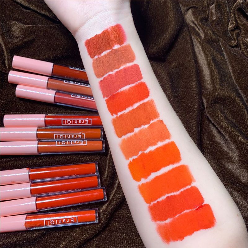 10Pcs Velvet Matte Lipstick Makeup Set Nude Matte Soft Dark Color Stick High Pigmented Long-Lasting Non-Stick Cup Not Fade Waterproof Lip Stick Lip Balm Beauty Cosmetics Gift for Girls and Women view 2
