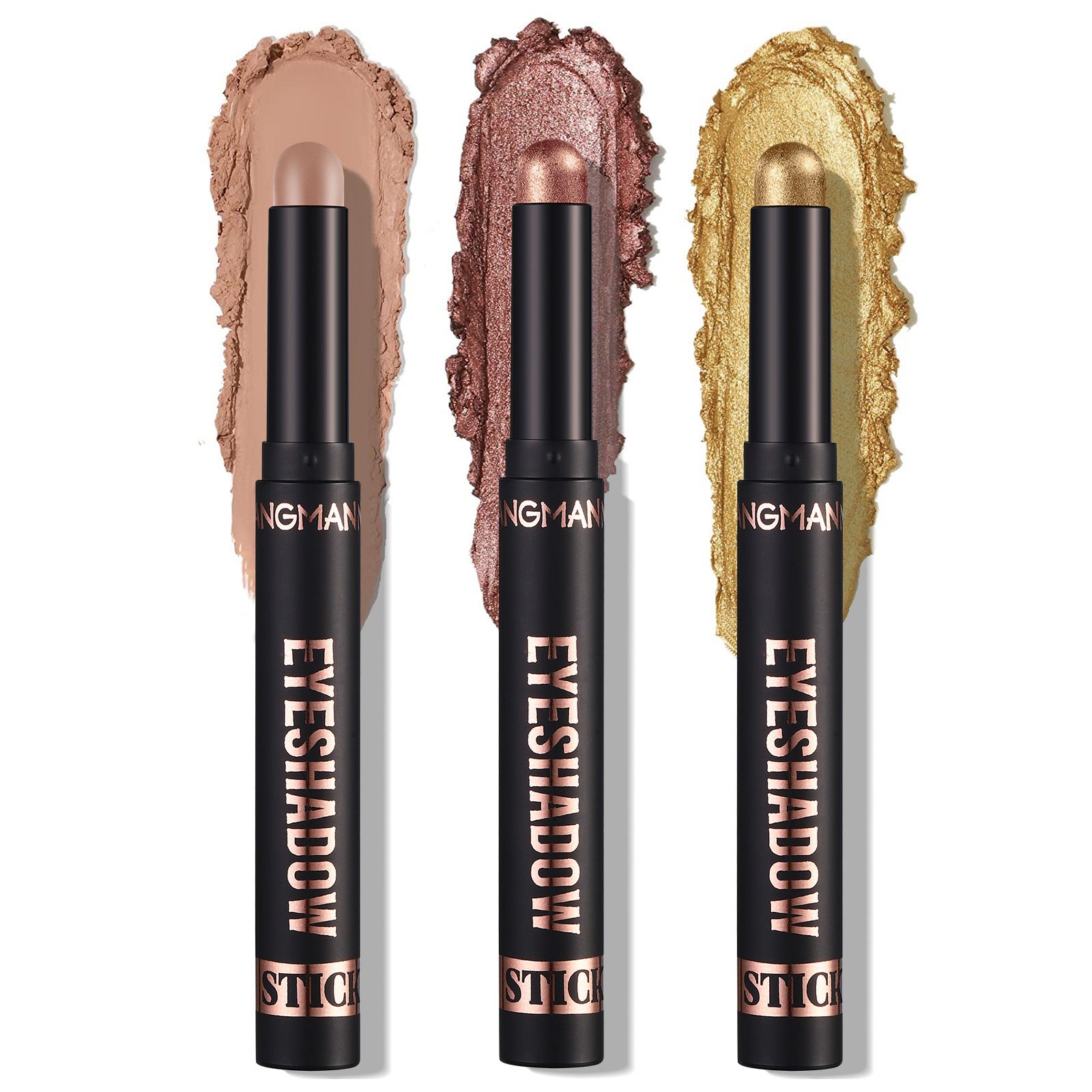 LANGMANNI Eyeshadow Stick,8 PCS Pro Kit Eyeshadow Stick Gift Makeup Set,Matte Earth Color+Bright Metal Color Multifunctional Contour Stick,Waterproof & Long-Lasting Professional Bright Eyeshadow