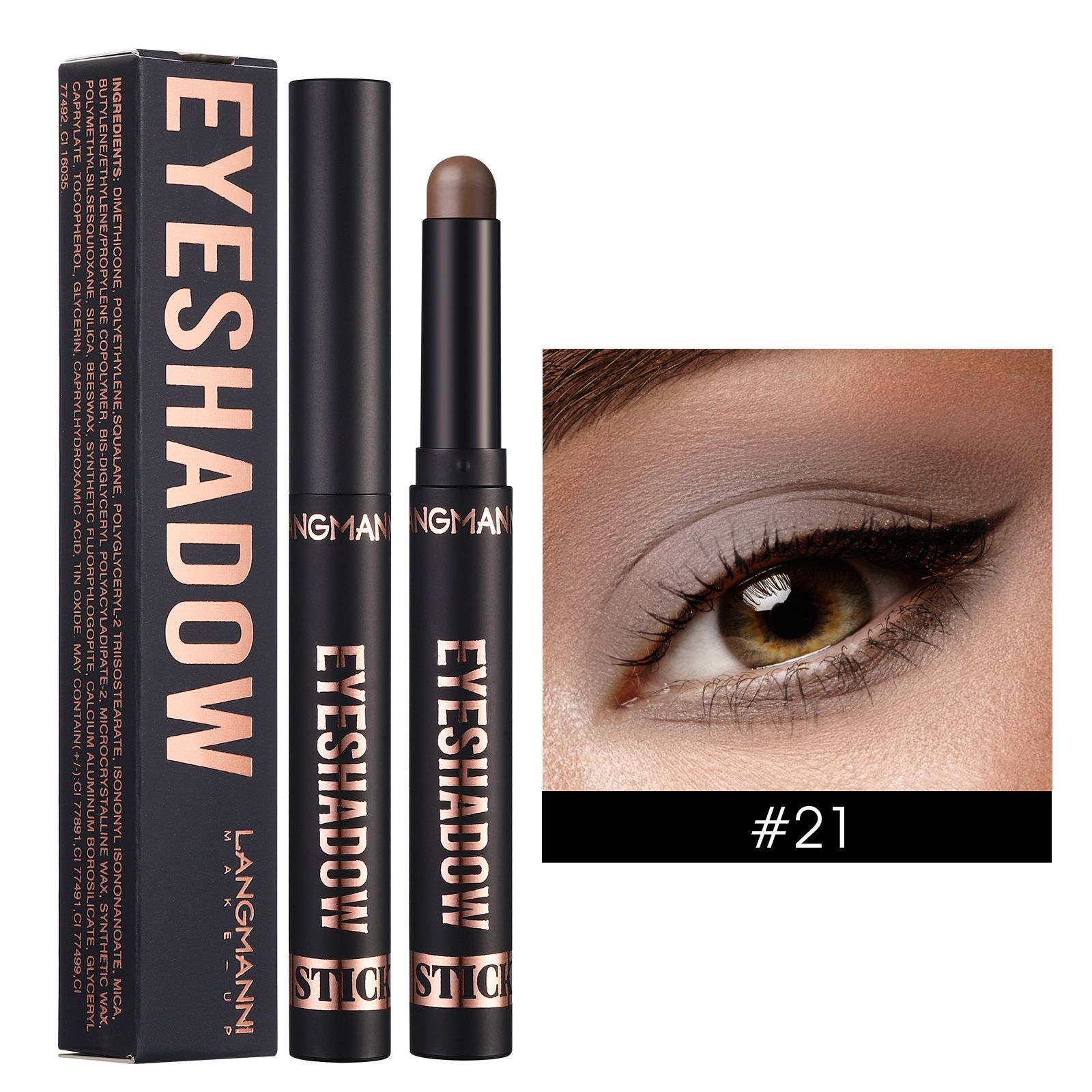 LANGMANNI Eyeshadow Stick,8 PCS Pro Kit Eyeshadow Stick Gift Makeup Set,Matte Earth Color+Bright Metal Color Multifunctional Contour Stick,Waterproof & Long-Lasting Professional Bright Eyeshadow