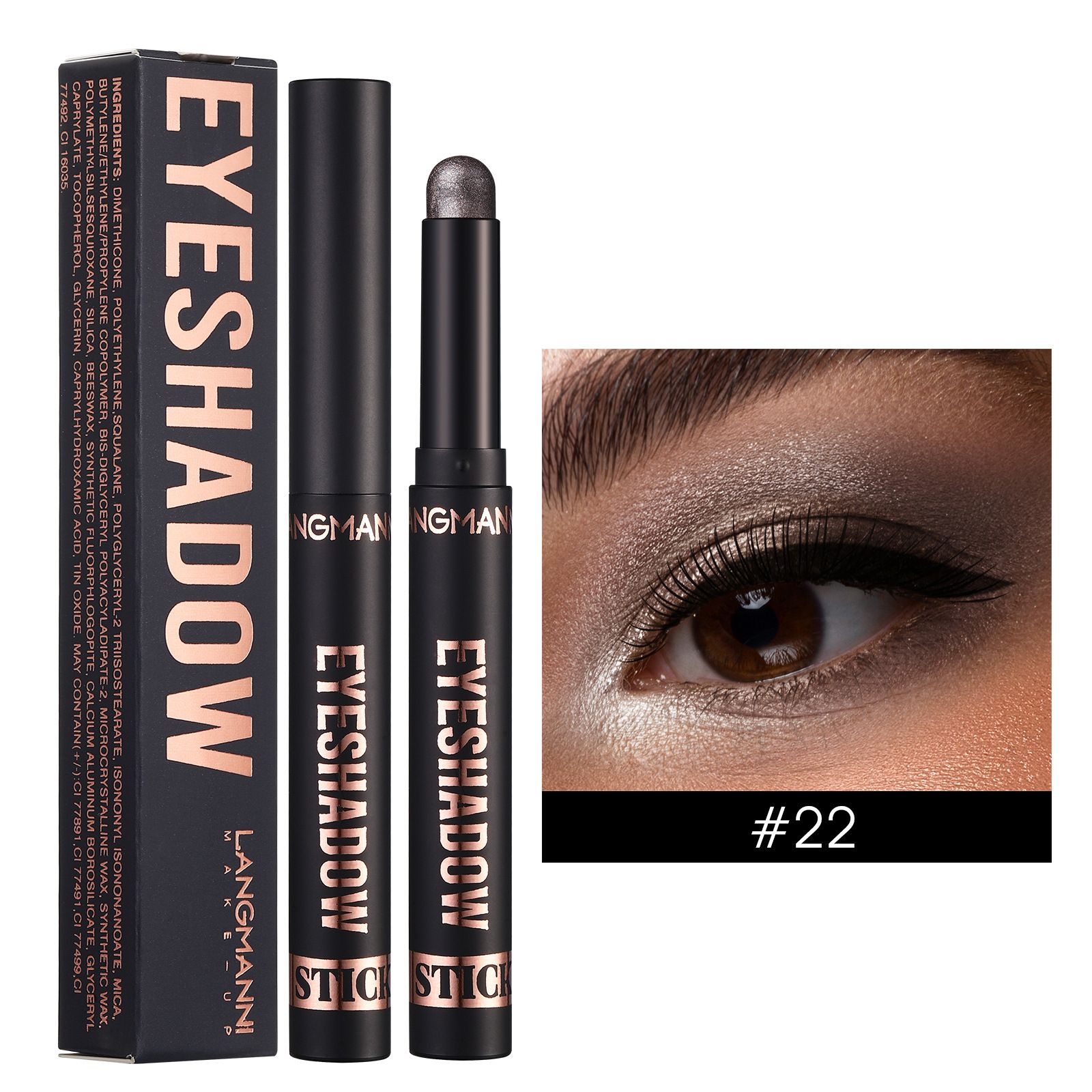 LANGMANNI Eyeshadow Stick,8 PCS Pro Kit Eyeshadow Stick Gift Makeup Set,Matte Earth Color+Bright Metal Color Multifunctional Contour Stick,Waterproof & Long-Lasting Professional Bright Eyeshadow