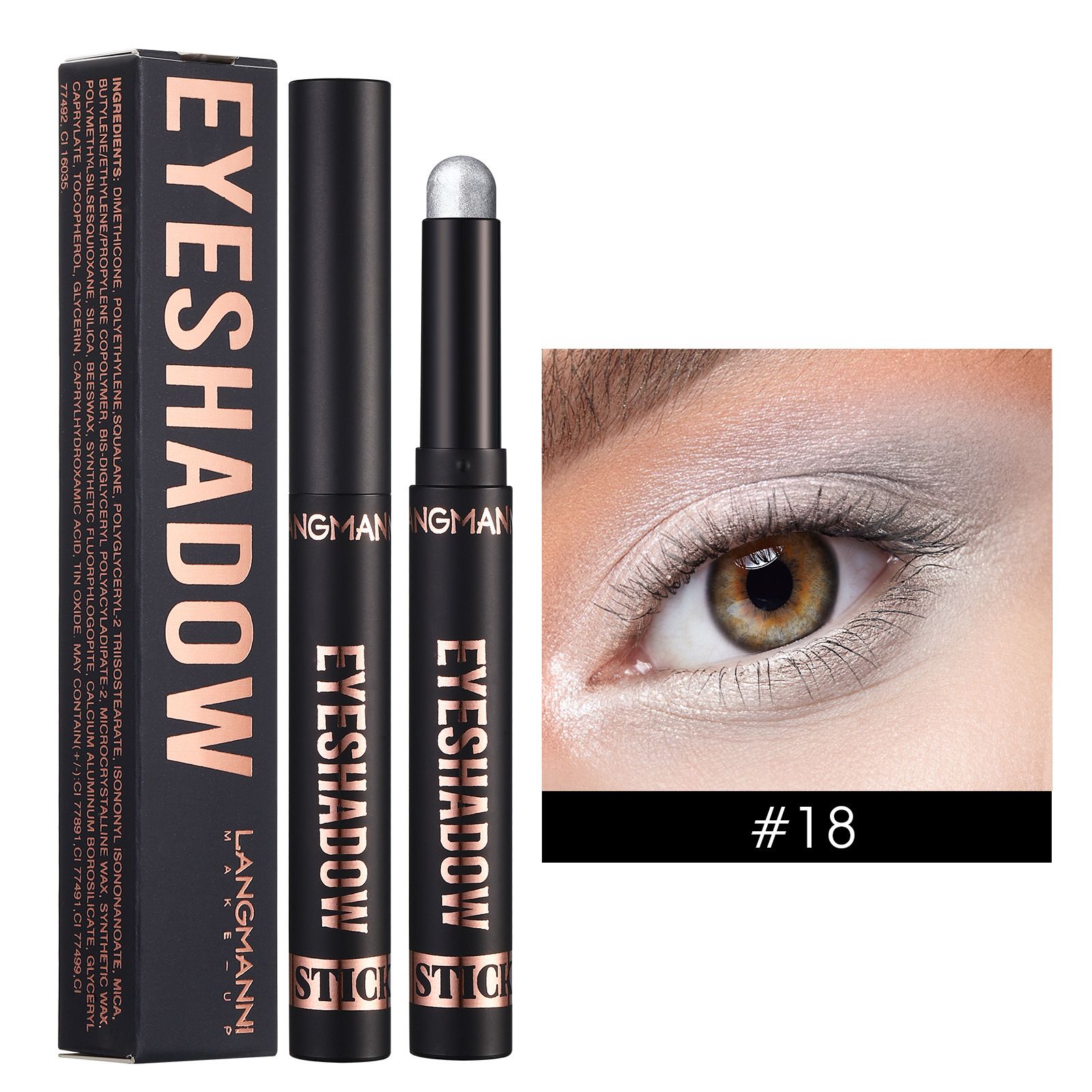 LANGMANNI Eyeshadow Stick,8 PCS Pro Kit Eyeshadow Stick Gift Makeup Set,Matte Earth Color+Bright Metal Color Multifunctional Contour Stick,Waterproof & Long-Lasting Professional Bright Eyeshadow