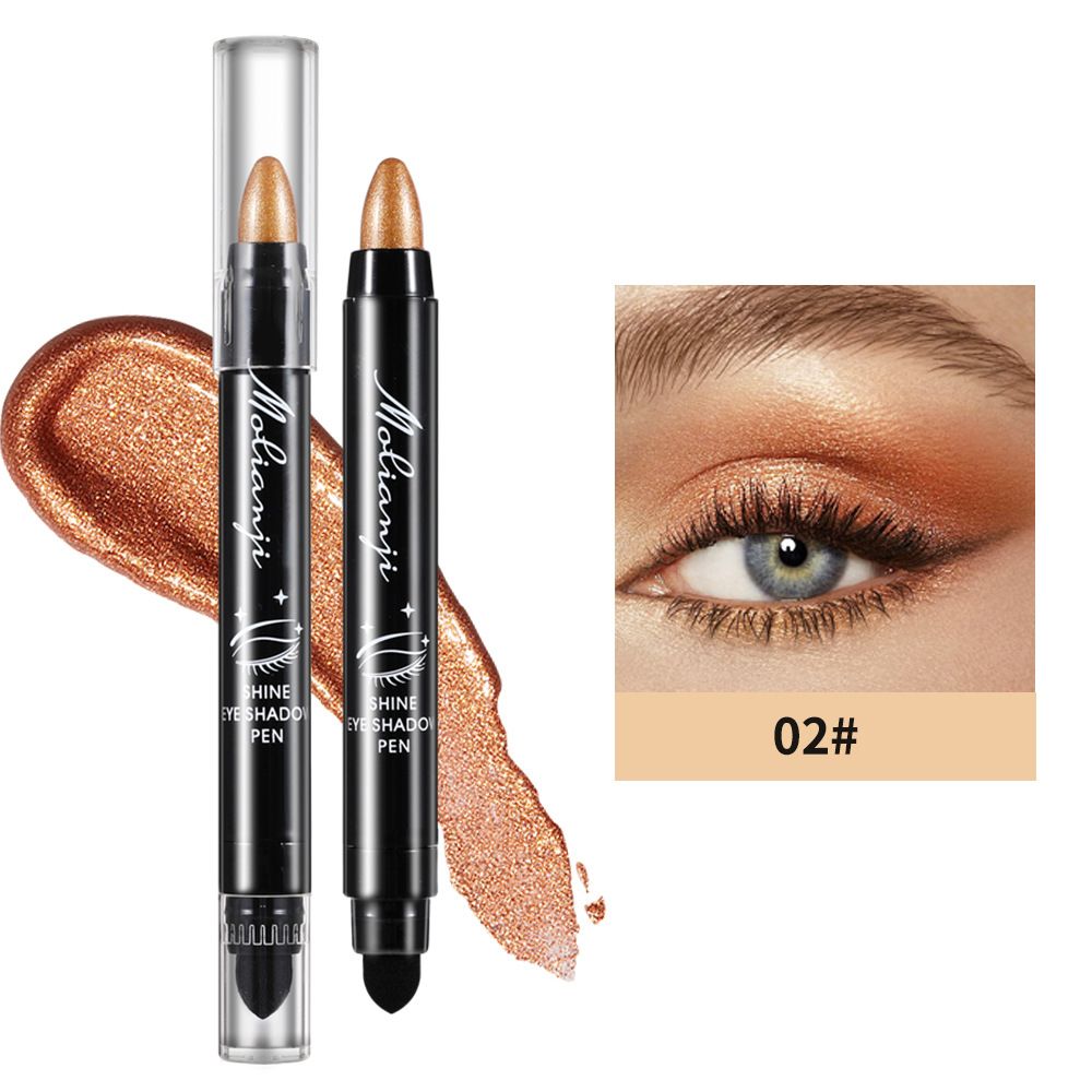 Eyeshadow 101 Cream-to-Powder Waterproof Shadow Stick Marmalade Shimmer Long-Lasting, Crease-Proof, Orange Apricot Shimmer Cream Eyeshadow with Built-in Smudger Silky Formula Glitter With Makeup Brush