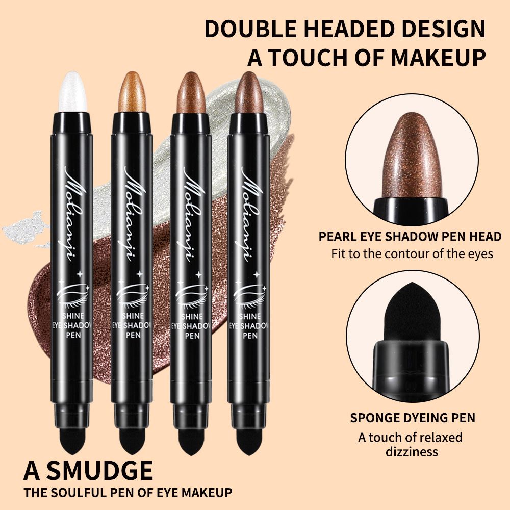 Eyeshadow 101 Cream-to-Powder Waterproof Shadow Stick Marmalade Shimmer Long-Lasting, Crease-Proof, Orange Apricot Shimmer Cream Eyeshadow with Built-in Smudger Silky Formula Glitter With Makeup Brush