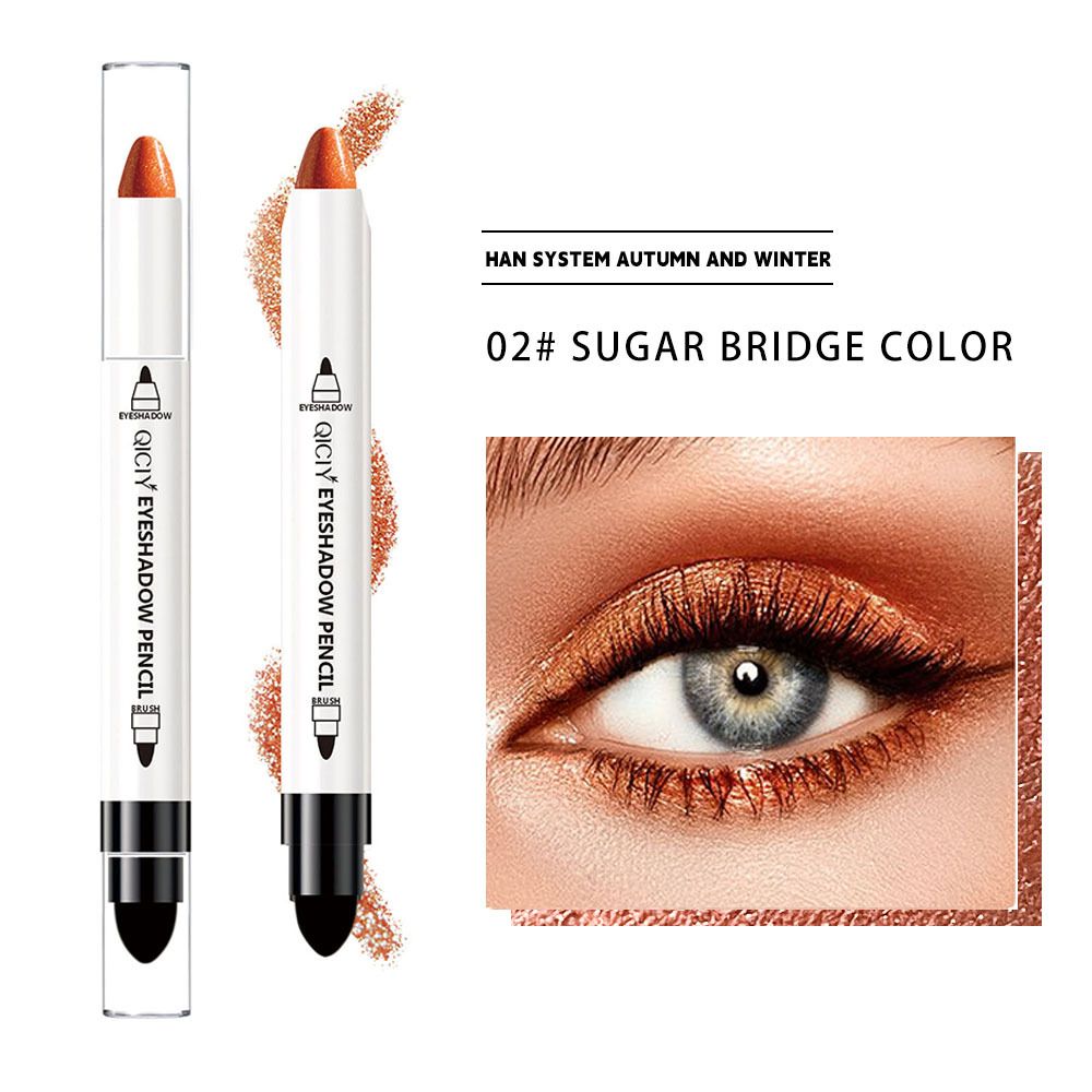 3PCS Waterproof Eyeshadow Stick - Longwear Blendable Cream with Built-In Primer Silky Formula Glitter Eye Shadow Sticks With Makeup Brush Smudge-Proof, Waterproof Eyeshadow Pencils gift for Lady view 6