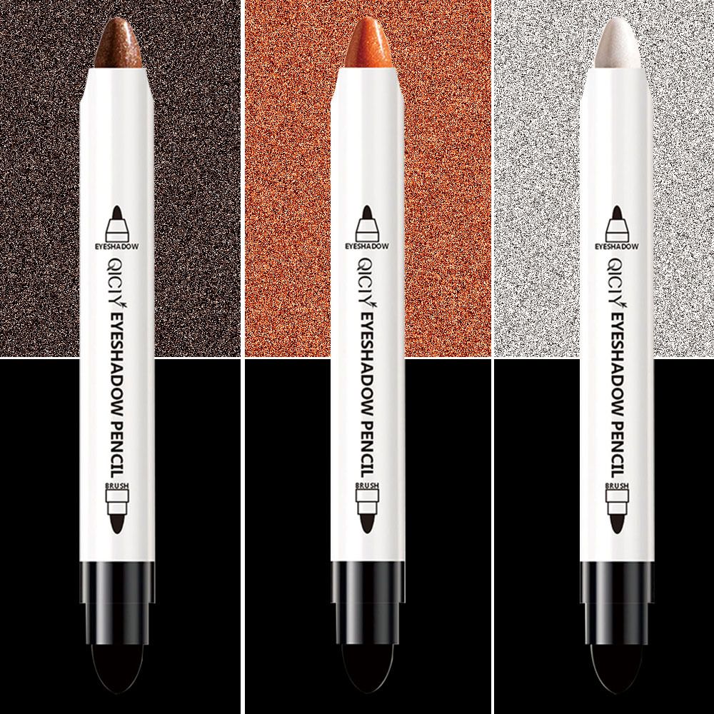 3PCS Waterproof Eyeshadow Stick - Longwear Blendable Cream with Built-In Primer Silky Formula Glitter Eye Shadow Sticks With Makeup Brush Smudge-Proof, Waterproof Eyeshadow Pencils gift for Lady view 8